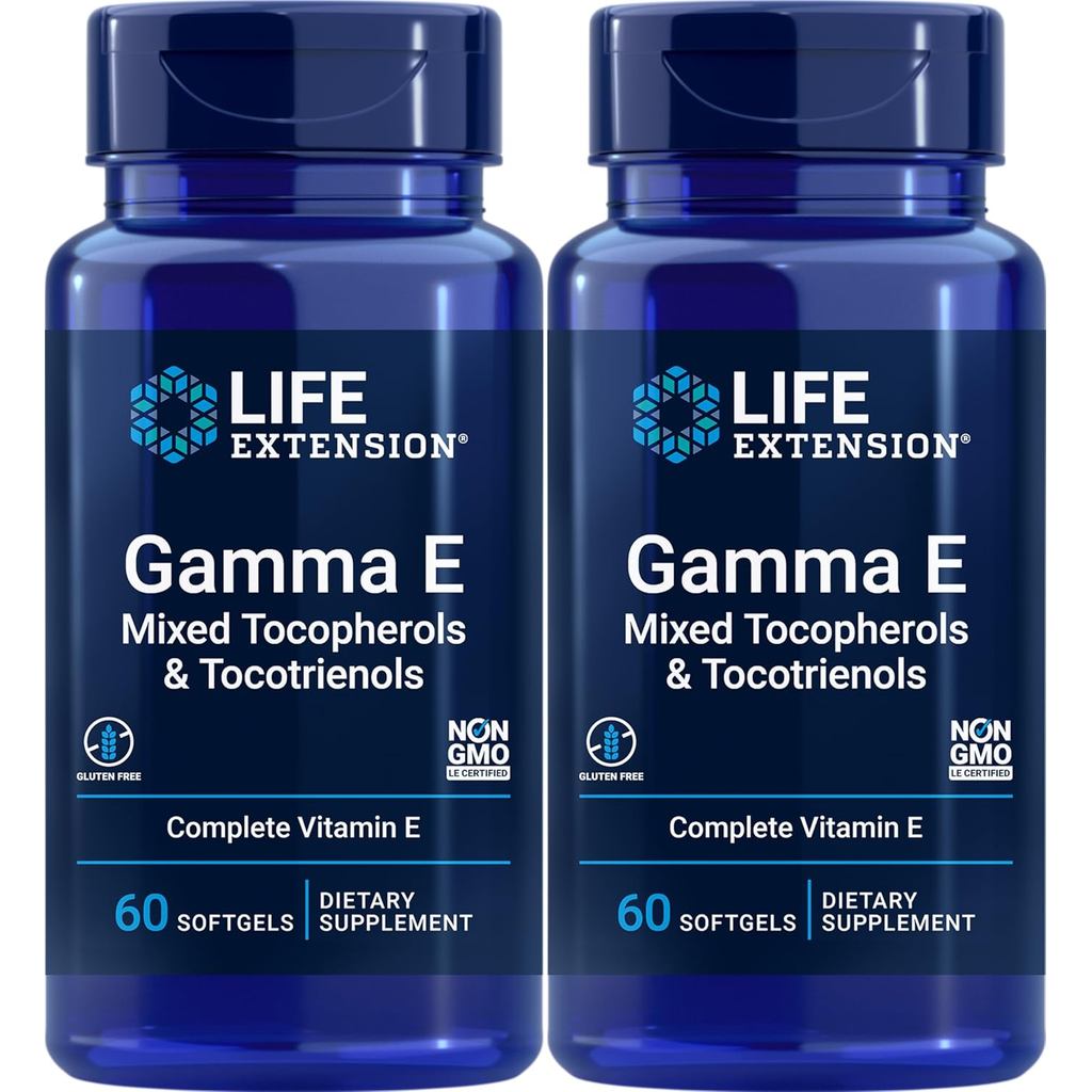 Life Extension Gamma E Mixed Tocopherols & Tocotrieneols 60 Softgels (แพ็ค 2 ชิ้น)