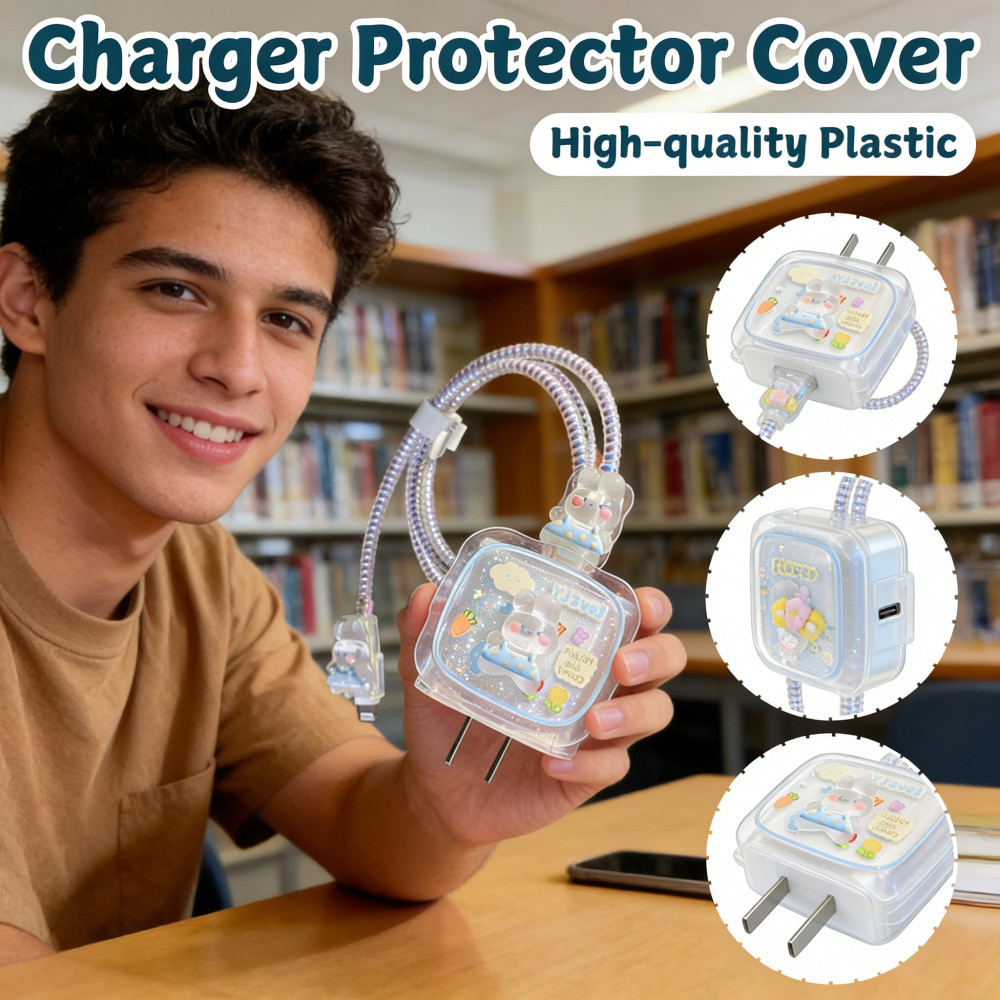 Protector Charger Cable Charger iPhone 18W/20W การ์ตูนน่ารักและ Anti-Breakage