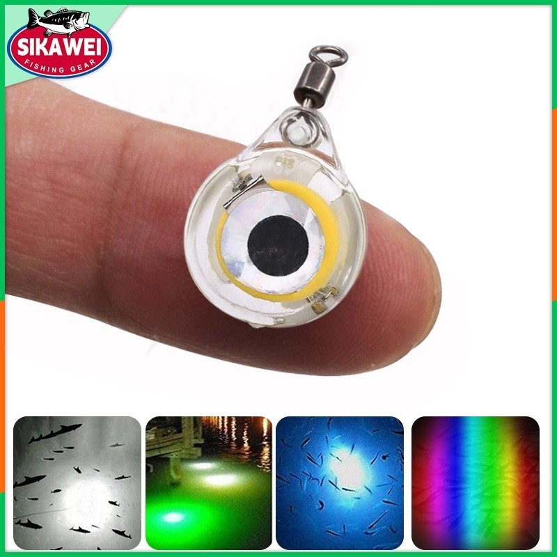 Sikawei แบบพกพา LED ตกปลา Lure Night Light 2.3g แบตเตอรี่ขับเคลื่อนแสงซุปเปอร์กันน้ำใต้น้ำ Attracti