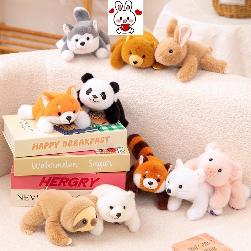 ลูกอม น่ารัก Raccoon Panda Husky Red Fox หมูสีชมพูหมี Sloth กระต่ายสัตว์ตุ๊กตาของเล่นน่ารัก Plushie 