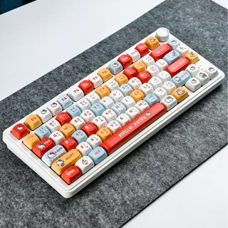 MAIMOOO Thai Keycap Hello Kitty MOA Profile 120 คีย์ PBT Dye Sublimation Aula F75 F99 RK100 สีแดงการ์ตูนลูกแมว Sanrio Keycaps น่ารัก Kitty ไทย Keycaps