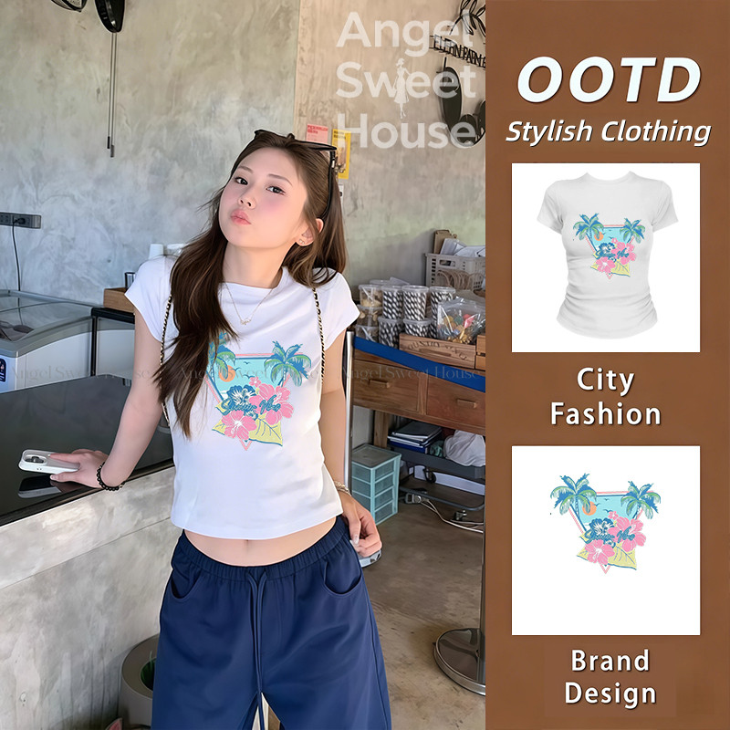 (จัดส่งตลอด 24 ชั่วโมง）Angle Official รุ่นใหม่ ทีชียืดมาก ตัวแปร่ง ทันสมัย ทีชี ผ้าเบาและสบาย ทีชีรุ่นใหม่ลายตัว   L899