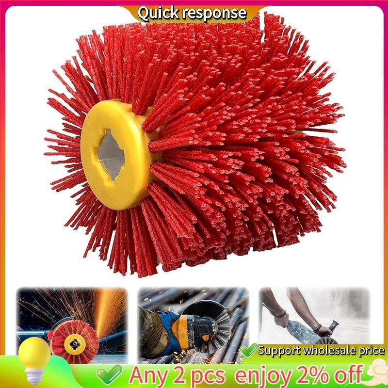 ในสต็อก-Burishing Polishing Drum,4.7 "X 4",80 Grit Drawing Wheel Drum, Conditioning Tool Drum สําหรั