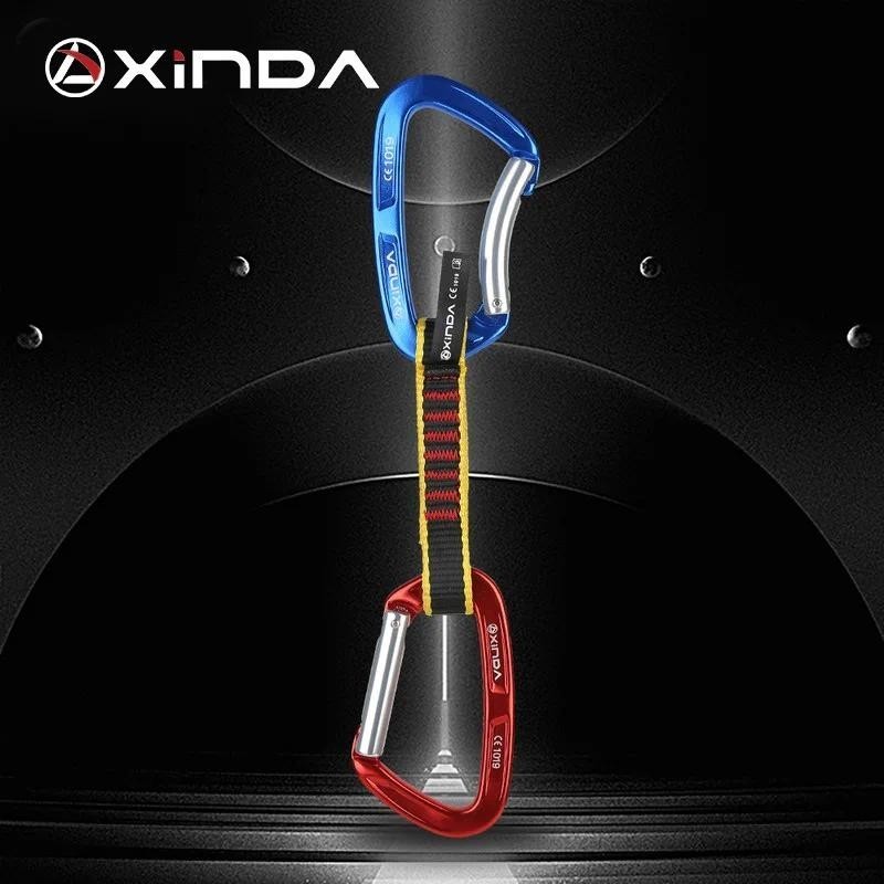 XINDA Safety Lock Bent Carabiner สำหรับการปีนหน่วยและกิจกรรมกลางแจ้ง