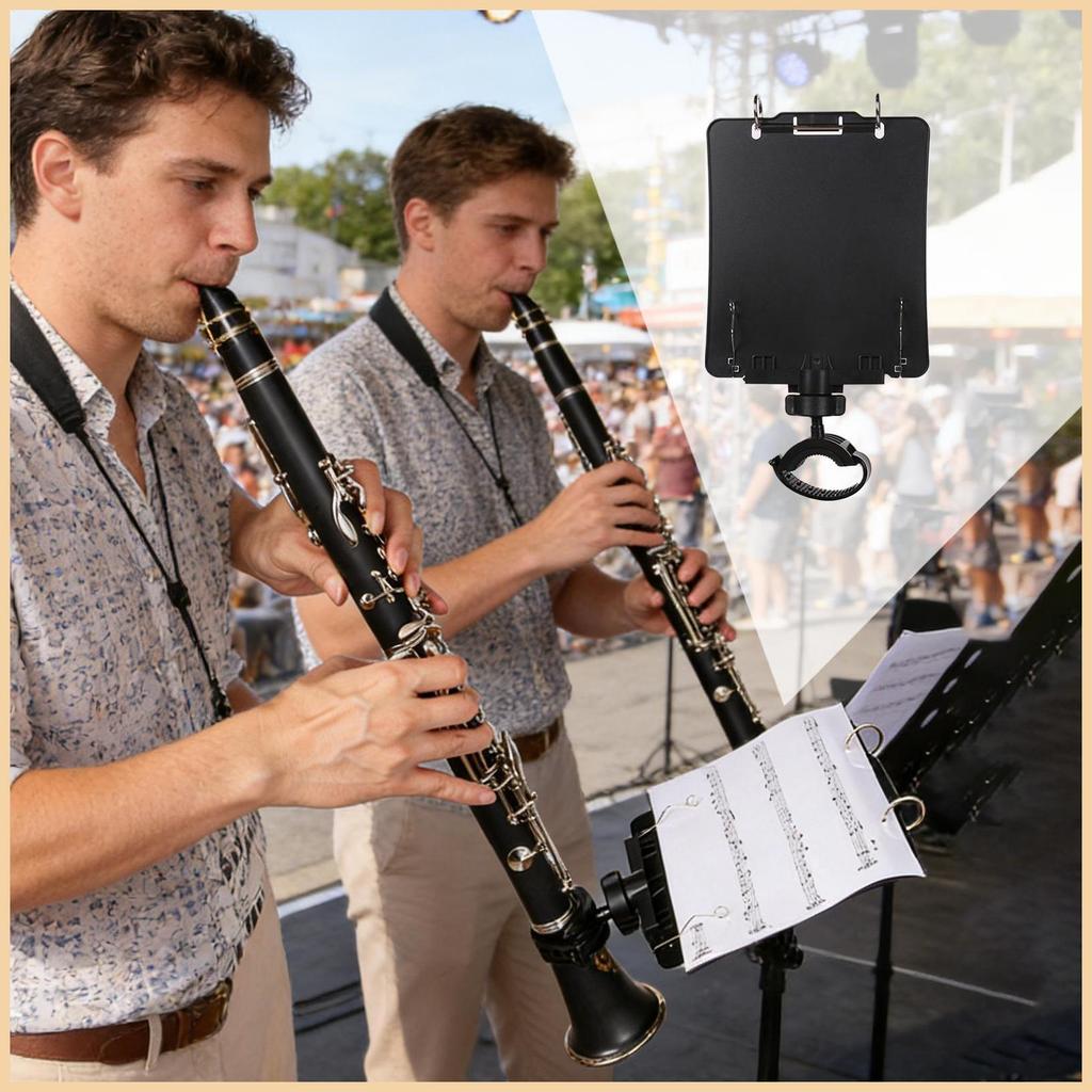 แผ่นเพลงขาตั้งแผ่น Lyre Clamp Clarinet Lyre สําหรับเปียโนไวโอลินกีตาร์ขลุ่ยทรัมเป็ต Trombone lrnth