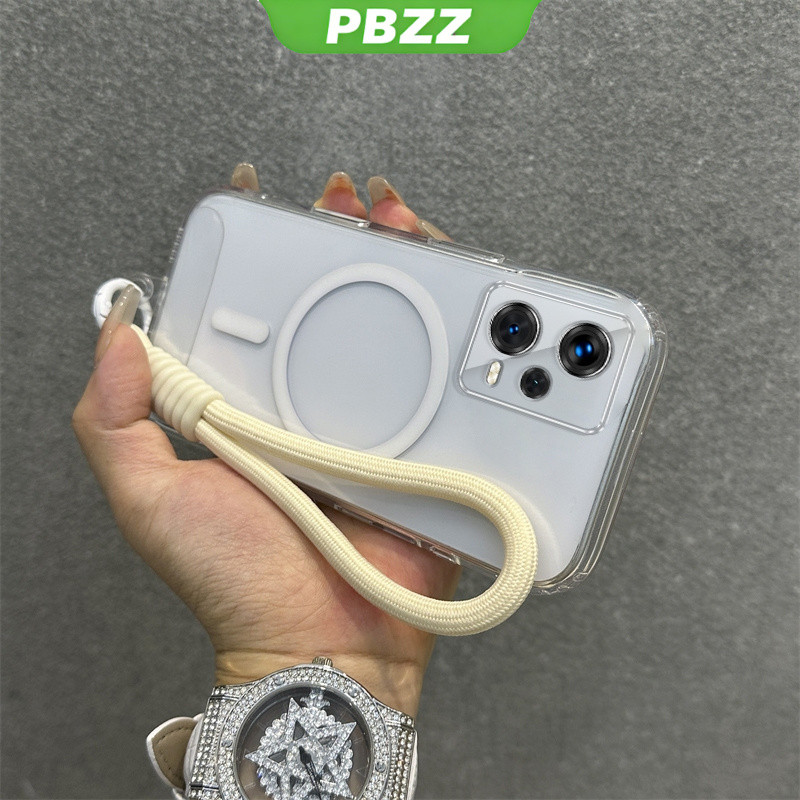 PBZZ เคสสําหรับRedmi Note 12 4G Redmi Note 12 pro 5g Note 12Sเคสโทรศัพท์Softcaseซิลิโคนกันกระแทกออกแบบใหม่แม่เหล็กใสพร้อมเชือกเส้นเล็กสําหรับสาวTKDTGSBS01
