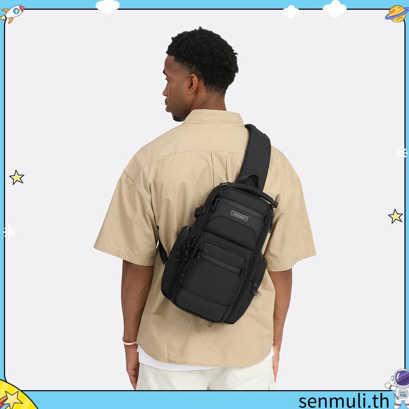 OZUKO โอซูโกะ กระเป๋าสะพายผู้ชายความจุขนาดใหญ่หลายกระเป๋าน้ําทนกระเป๋าสะพายข้างกระเป๋าสะพายข้าง
