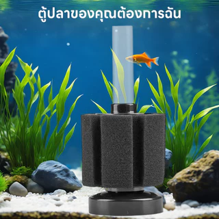 ตัวกรองตู้ปลา⚡️กรองฟองน้ำ เพิ่มออกซิเจนในน้ำ กำจัดของเสียได้ดี วัสดุทนทาน ใช้ได้กับปั๊มทุกรุ่น กรองตะกอน