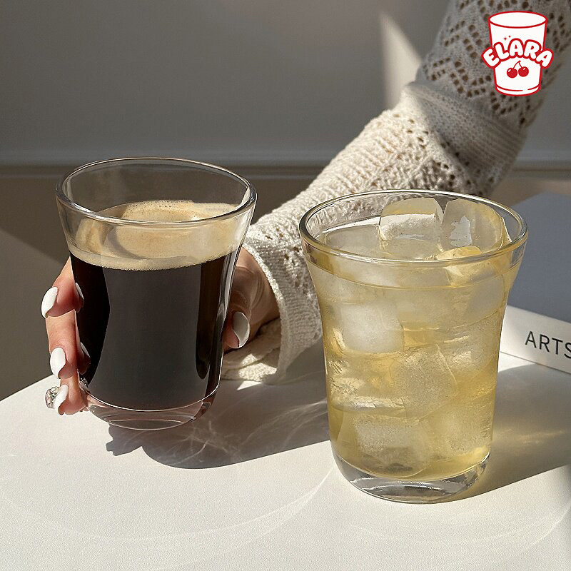 แก้วกระจกใสรูปทรงคอดเข้ม 220/310/480ml | แก้วกาแฟเย็น ชานม น้ำผลไม้ สไตล์อินสตา ปลอดสารตะกั่ว เหมาะบ้าน คาเฟ่