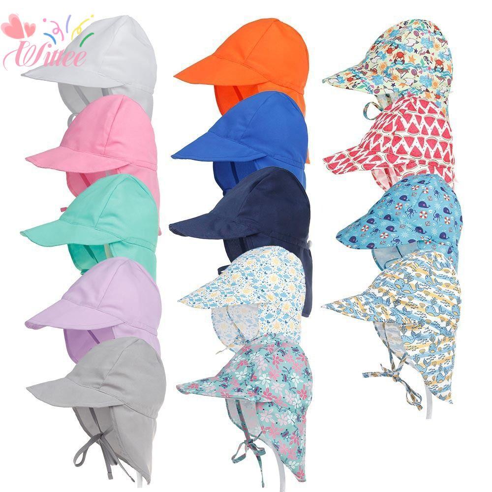 WITEE หมวกกันแดด, Quick-drying UV Protection Kids Bucket Hats, Outdoor Adjustable Travel Summer Beach Hats Boys Girls