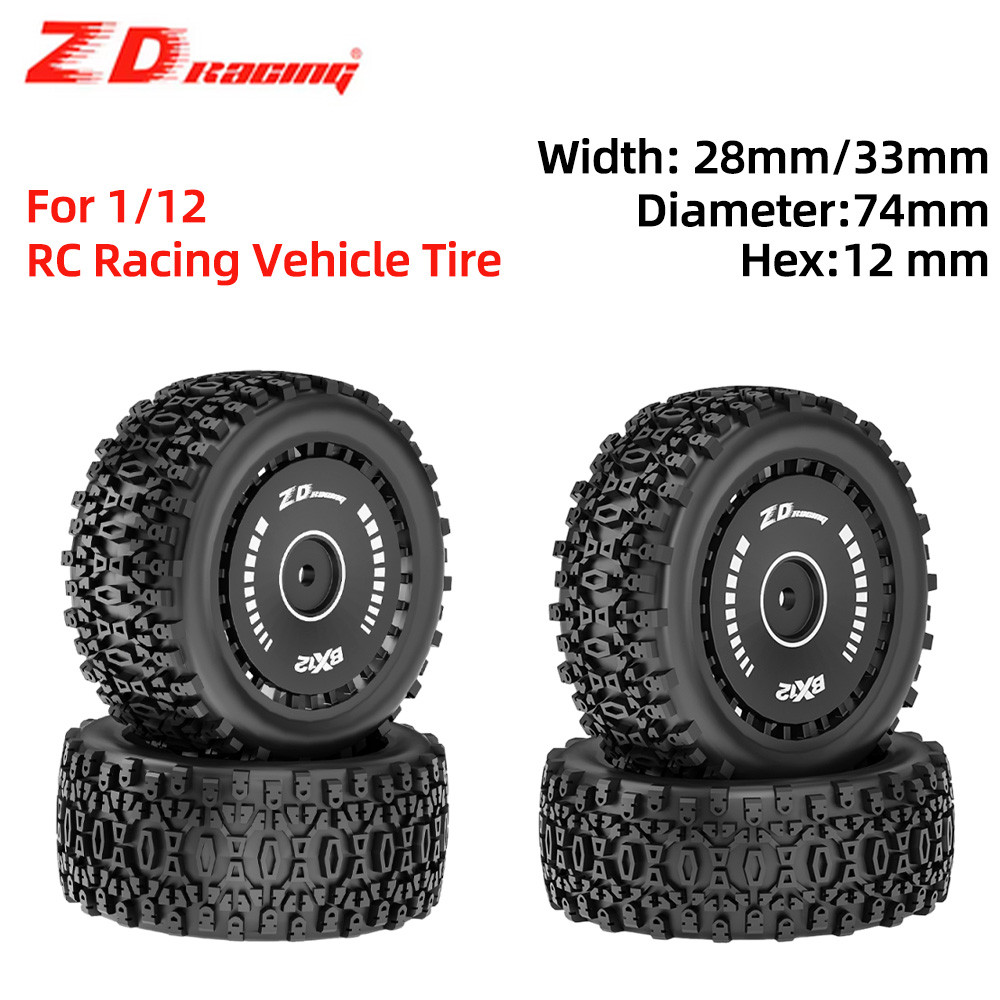 ZD Racing 2PCS RC Car Tires Rubber Tires For Racing Off-Road Car For 12mm Hex RC Car and 1/12 ZD Rac