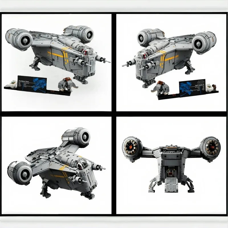 ขนาดใหญ่ 6187pcs Spacecraft รุ่น Star Mandalorian มีดโกน Crest ยานอวกาศ 75331 ตกแต่งบ้านของเล่นสําหร