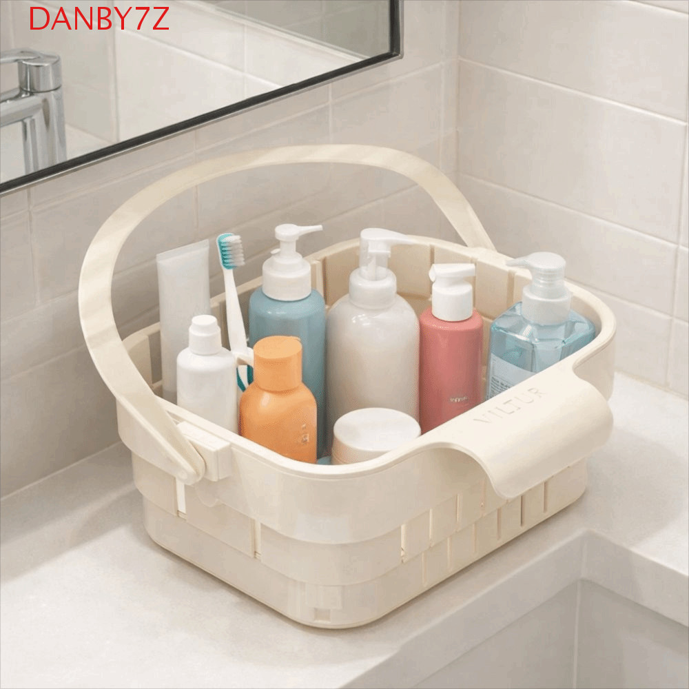 DANBY7Z ตะกร้าระบายน้ําในครัว, ตะกร้าผักอเนกประสงค์แบบพับได้, ชั้นวางจัดระเบียบความจุขนาดใหญ่หนาพร้อมที่จับอ่างล้างจานชั้นวางระบายน้ํา Home Storage