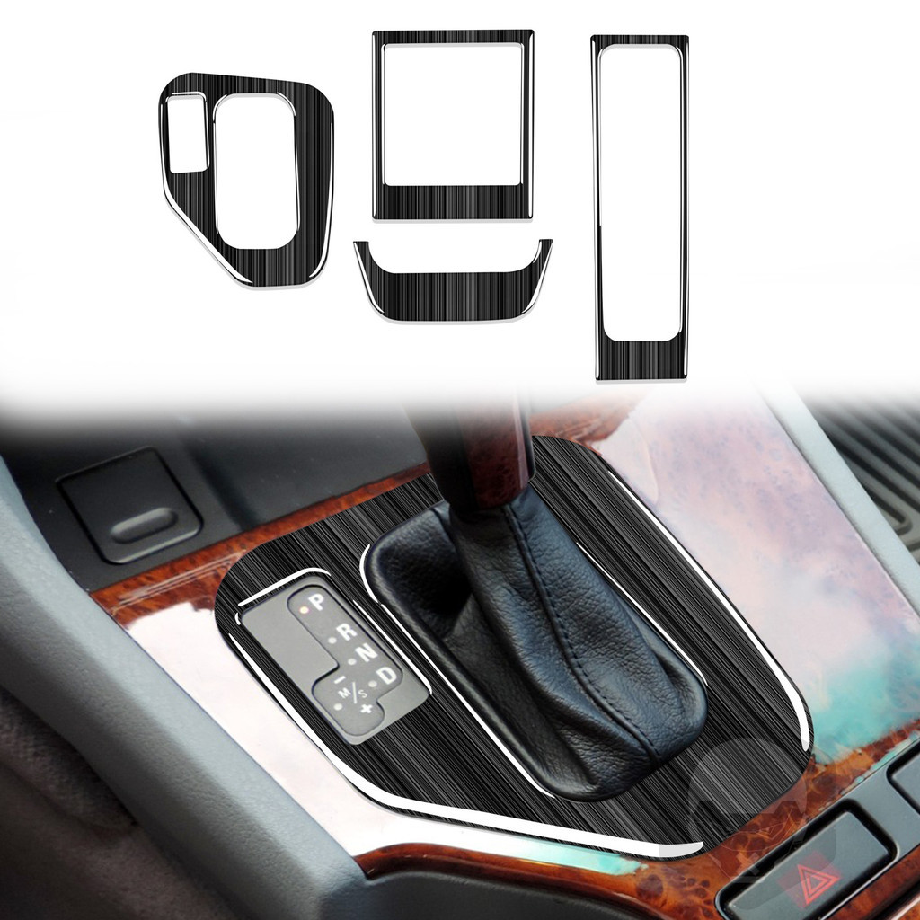 เหมาะสําหรับ BMW/5 Series M5 E39 98-03 แผงเกียร์สีดําแปรงรูปแบบการปรับเปลี่ยนภายในรถยนต์โรงงานพร้อมส