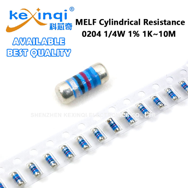 (10 ชิ้น) 0204 MELF ความต้านทานทรงกระบอก 1/4W 1% 0R 1R 10R 100R 1K 2.4K 4.7K 6.8K 10K 27K 47K 68K 10