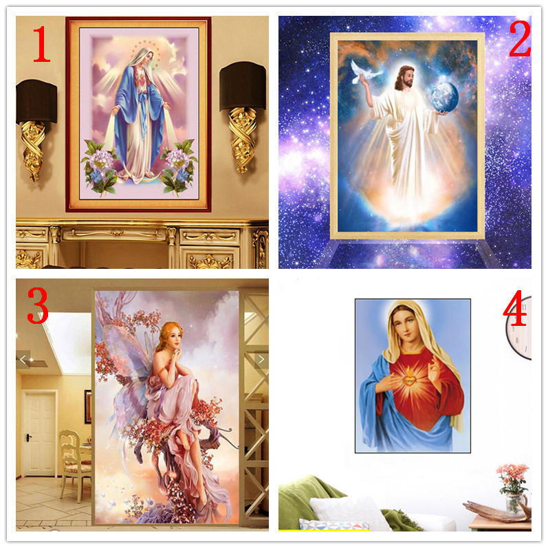 DADA DK2 D3 Christ and the Virgin Mary 5D ภาพวาดเพชรยอดนิยม ภาพวาดเพชรพระเยซูศาสนา DIY สร้างสรรค์สาม