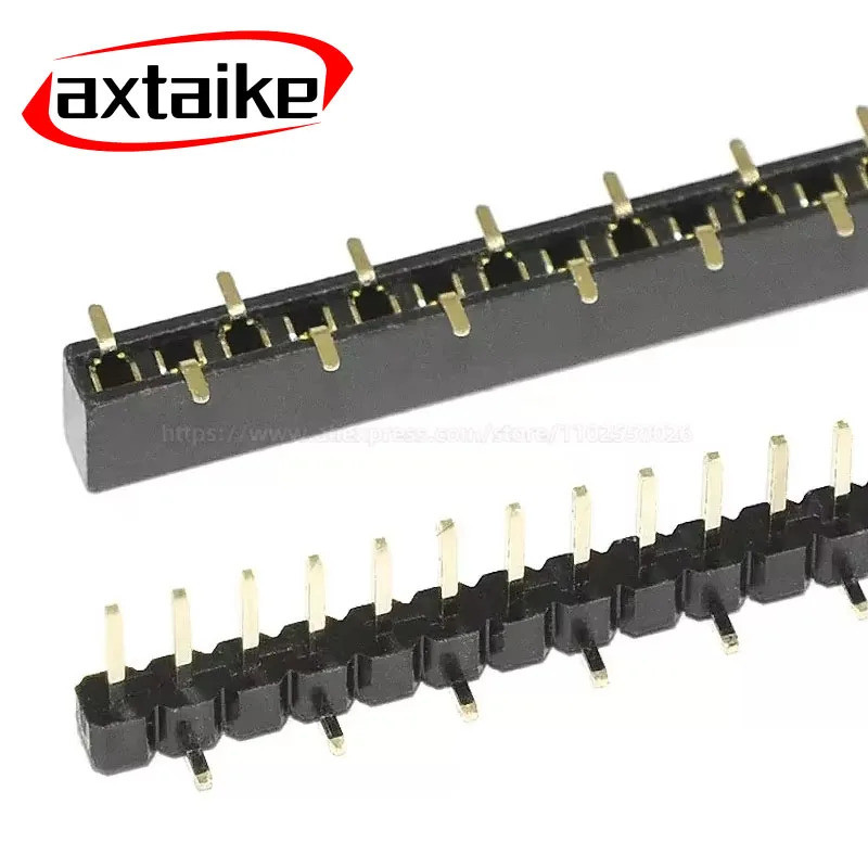10PCS 2.0 มม.2.54 มม.SMD SMT 1*40Pin สีดําเดี่ยวแถวหญิงชาย Header Connector 40P 40Pin PCB Board Pin 