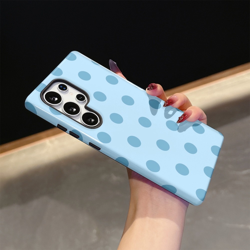 เคสโทรศัพท์ลายจุดสีฟ้าสําหรับ Samsung S26 S23 S24 S25 Plus Ultra A16 A26 A36 A56 5G สองชั้นปกหลัง ราคา ถูกที่สุด ดีลบีเคเค แกลเลอรีภาพที่ 7