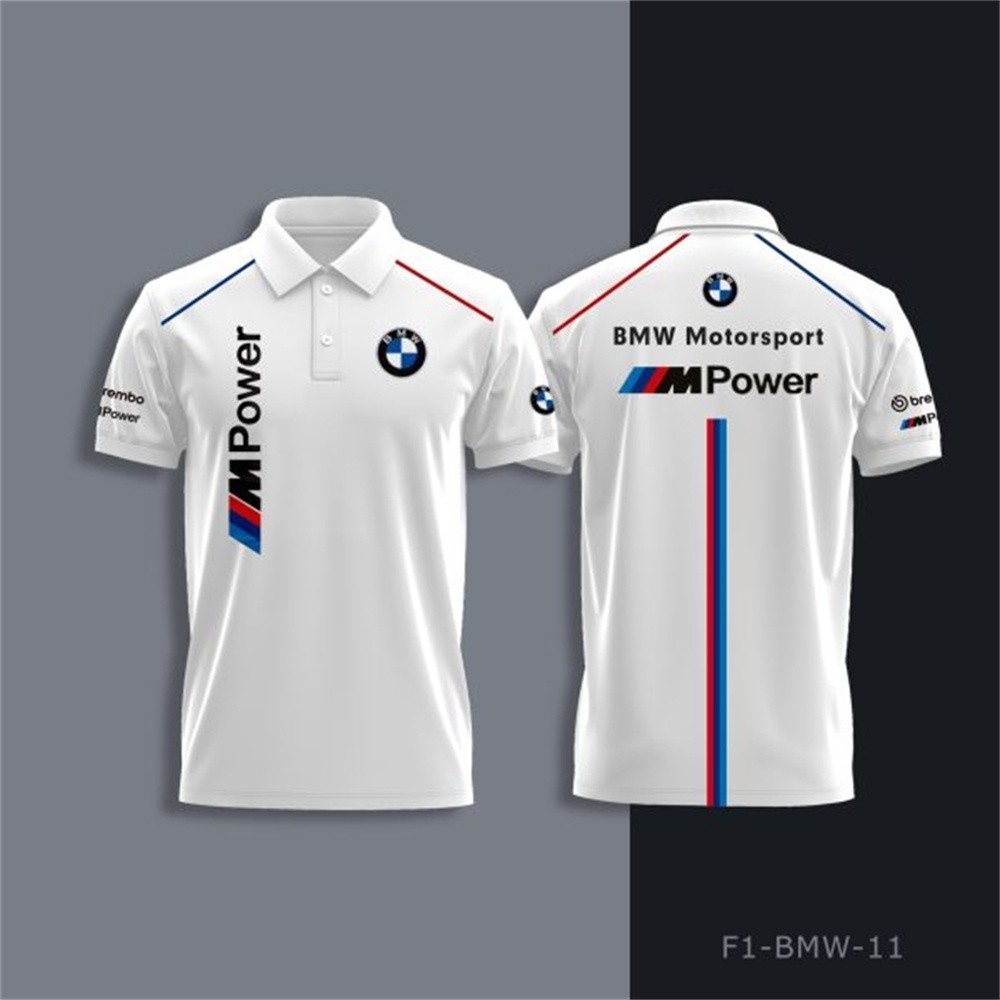 HOT เสื้อโปโล BMW Motorsport Outdoor สำหรับผู้ชายและผู้หญิง ผ้าฝ้าย 100% พิมพ์ลาย แขนสั้น ลำลอง พร้อมส่ง