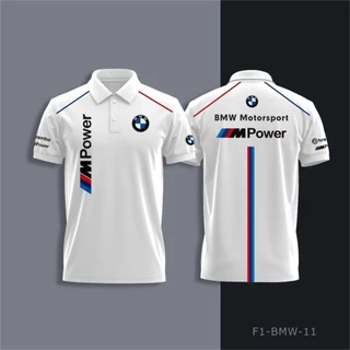 HOT เสื้อโปโล BMW Motor Outdoor สำหรับผู้ชายและผู้หญิง ผ้าฝ้าย 100% พิมพ์ลาย แขนสั้น ลำลอง พร้อมส่ง