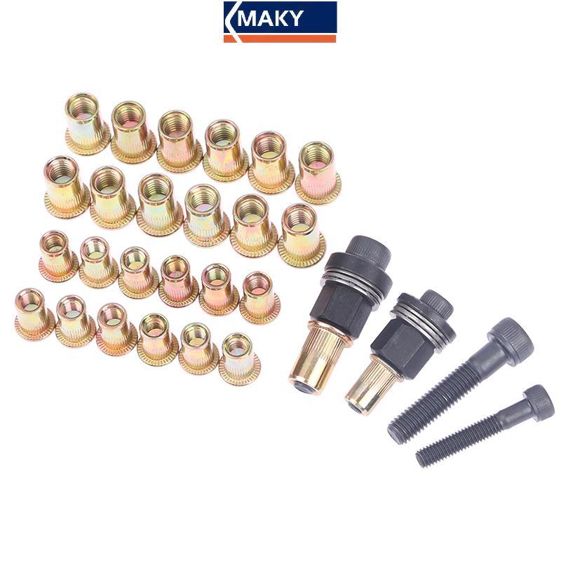MAKY M6 M8 Rivet Nut s คู่มือ Riveter คอลัมน์สแตนเลสหกเหลี่ยมถั่ว AM6SS AM8SS DIY เจาะ Rivet ด้านนอก