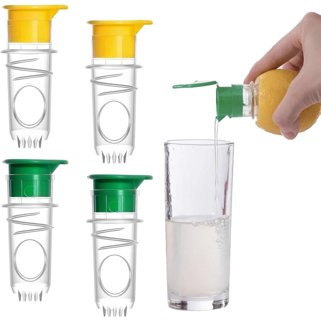 Screw-Top Lemon Squeezer, 4PCS Manual Juicer พร้อมกรอง,แบบพกพา Citrus Juicer สําหรับ Lemon/Lime/Oran