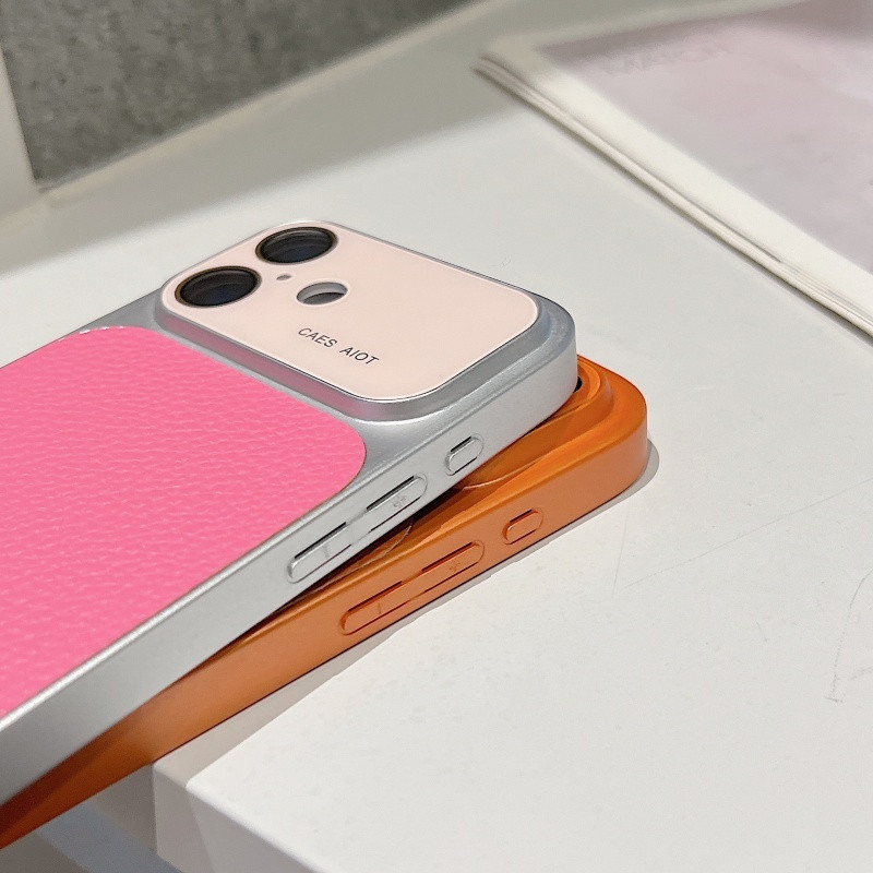 เปลือก บางเฉียบสีคู่หน้าต่างขนาดใหญ่หนังลิ้นจี่ลายสีชมพูเคสโทรศัพท์เหมาะสําหรับ ไอโฟน 11 12 13 14 15 16 17 มือโปร สูงสุด รวมทุกอย่างพร้อมฟิล์มเลนส์ฝาครอบป้ ราคา ถูกที่สุด ดีลบีเคเค แกลเลอรีภาพที่ 8