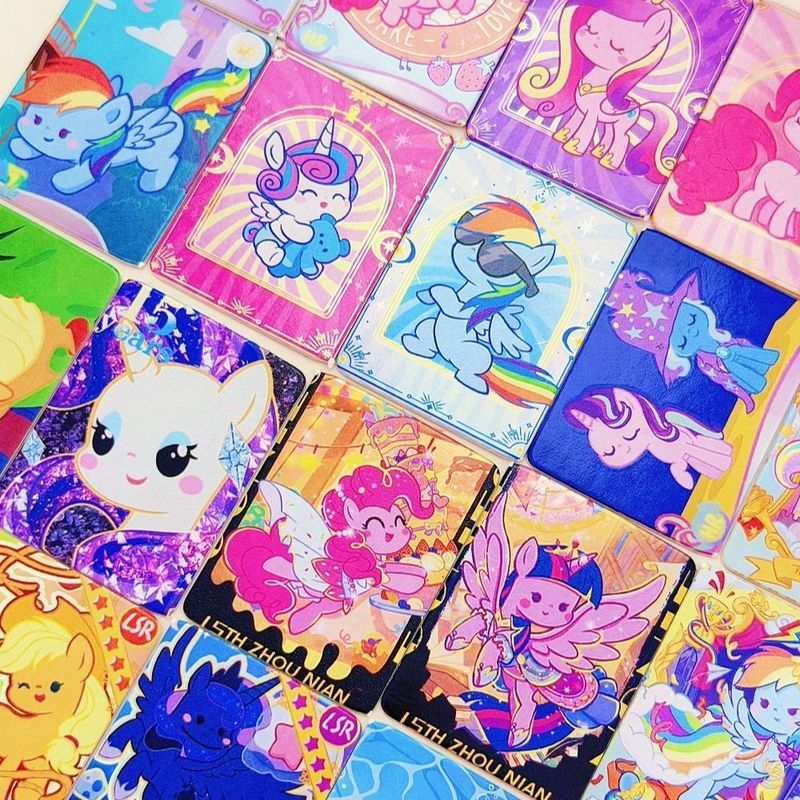 小马宝莉迷你卡片同款周边DIY手工素材儿童玩具小卡册送闺蜜My Little Pony Mini Card DIY Craft Materials, Children's Toy Card Album