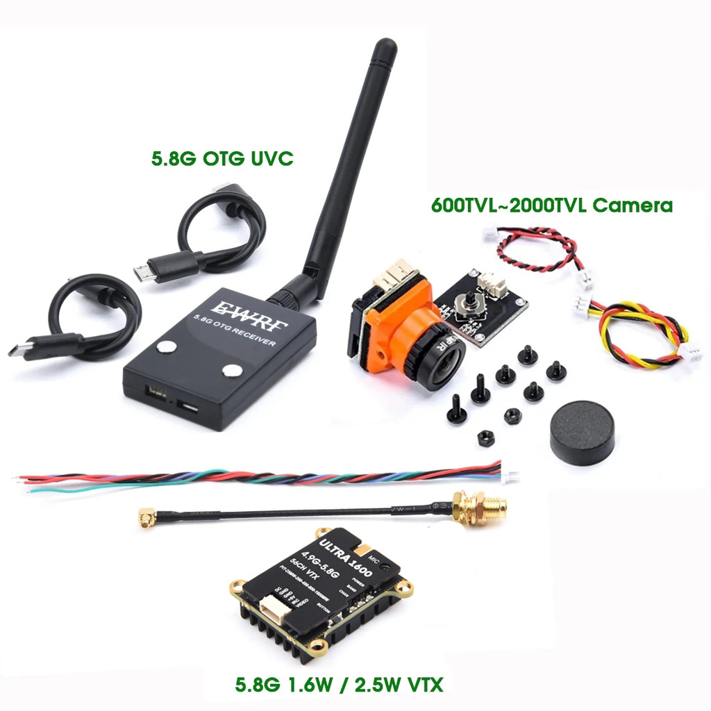 FL ตัวรับสัญญาณ VTX2W5 5.8GHz 1.6W / 2.5W 64CH FPV vtx และ1500TVL/1800TVL / 2000TVL กล้องตัวรับสัญญา