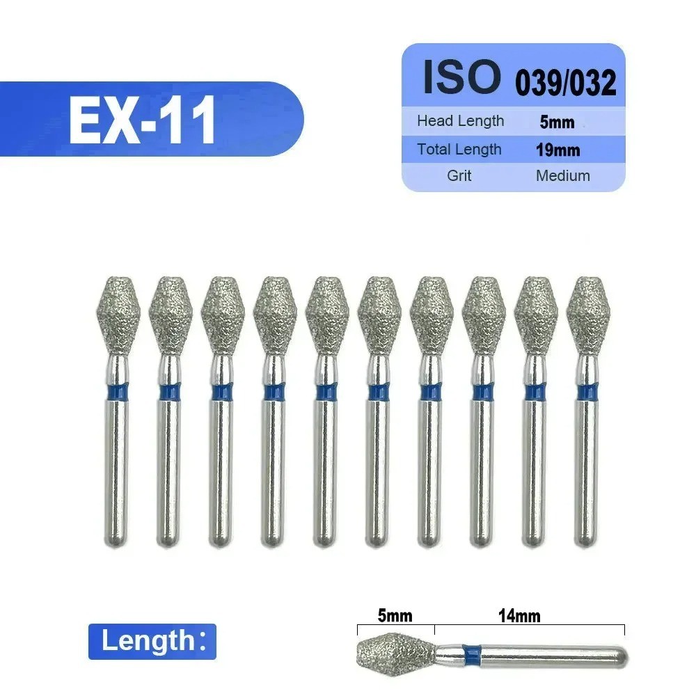 10 ชิ้น/เซ็ต EX Series ทันตกรรมเพชร Burs เจาะ FG 1.6 มม.ทันตกรรม Dia-Bur สําหรับ Handpiece ความเร็วสูงเครื่องมือทันตกรรม Cavity เตรียม