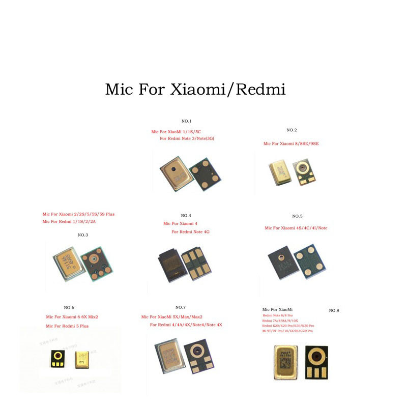 10pcs ภายใน MIC ลําโพงสําหรับ Xiaomi 10 9 8 SE CC9 ET 6 6X 5 4 Max 2 Redmi หมายเหตุ 8 7 7A 9S 4X 3 K