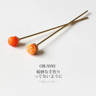 CHUANYE Kawano สีส้ม Hairpin โมเดิร์น Influencer สไตล์ใหม่หญิงสามมิติ Classy Hairpin Hairpin