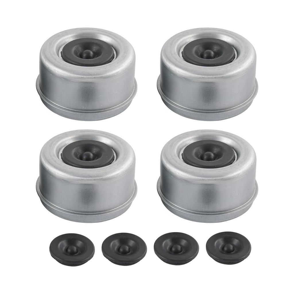 4pcs 2.72 "Trailer เพลาล้อ Hub และแบริ่ง Dust Cap พิเศษ 4 ปลั๊กยางสําหรับที่สุด 7000-8000 lb ดุมล้อ 