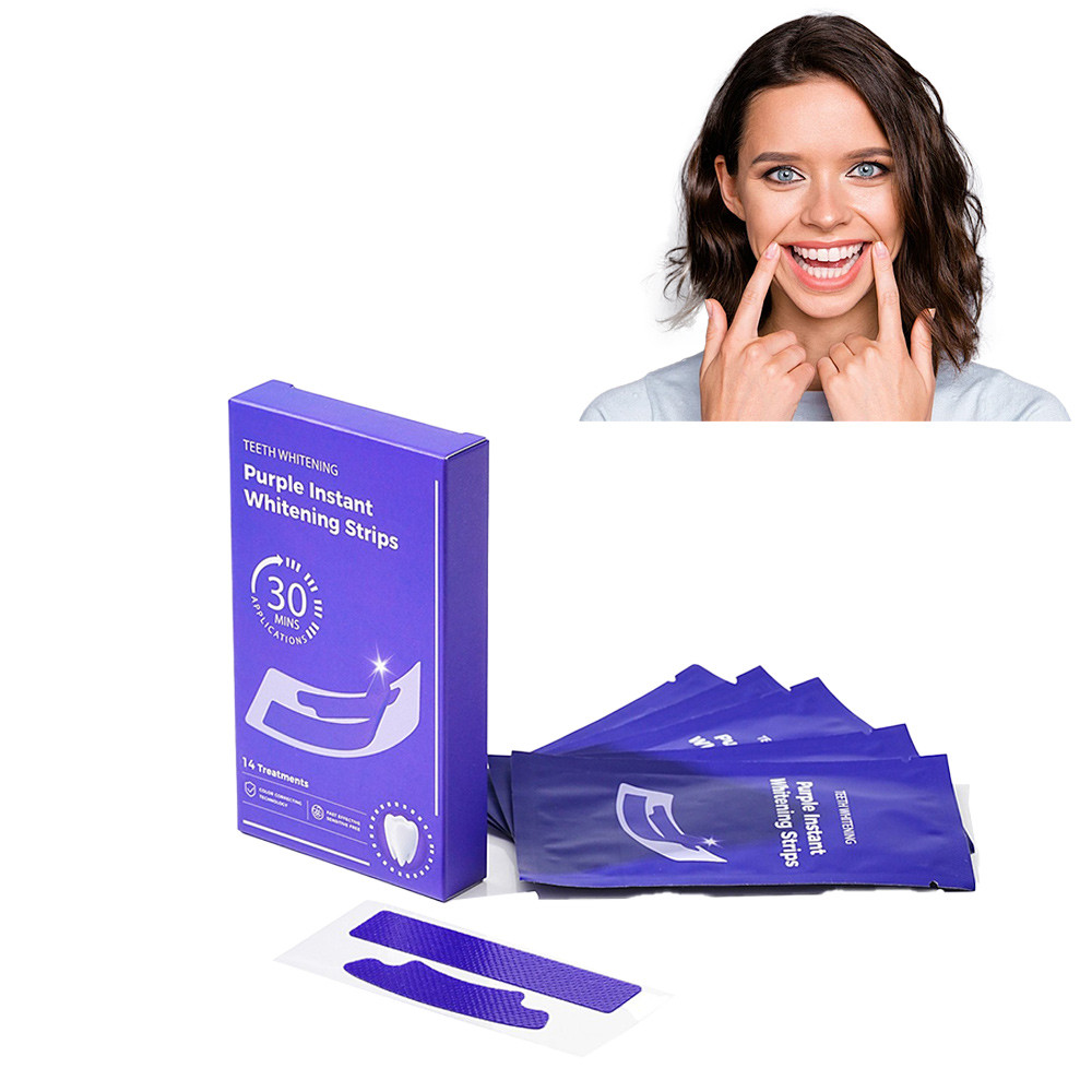 Hismile v34 Tooth Purple Instant Whitening Strips TEETH WHTENING 30MINS