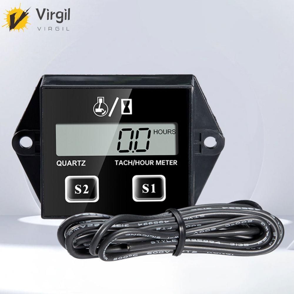 [Virgil.th] รถจักรยานยนต์ Tach Hour Meter TACHOMETER Counter กันน้ํา LCD Digital Engine Tach Hour Me