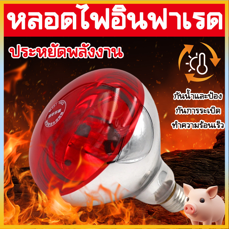 ไฟให้ความอบอุ่นอินฟราเรด หลอดกันน้ำ ใช้งานกกไก่และฟาร์มสัตว์