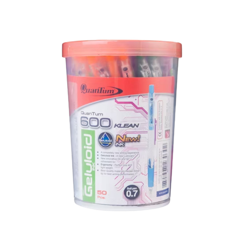 QUANTUM ปากกาลูกลื่น 0.7 มม. รุ่น 600 KLEAN สีน้ำเงิน (แพ็ค 50 ด้าม)