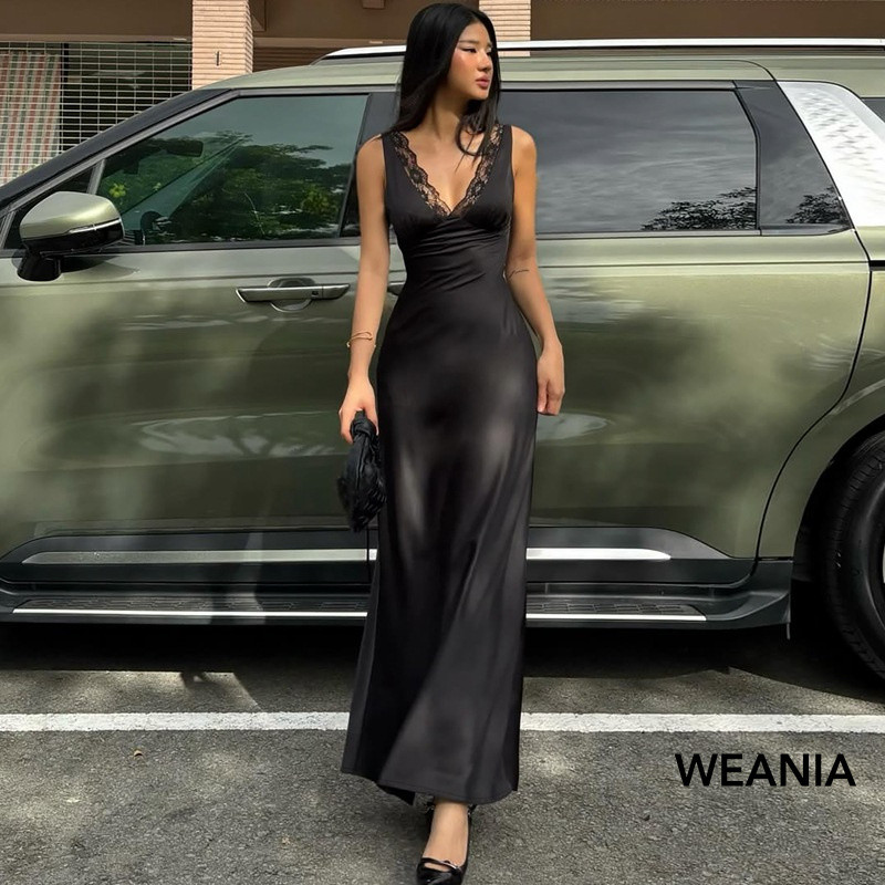 WEANIA ชุดคามิโซลบอดี้คอนสำหรับผู้หญิง สไตล์เซ็กซี่ลูกไม้