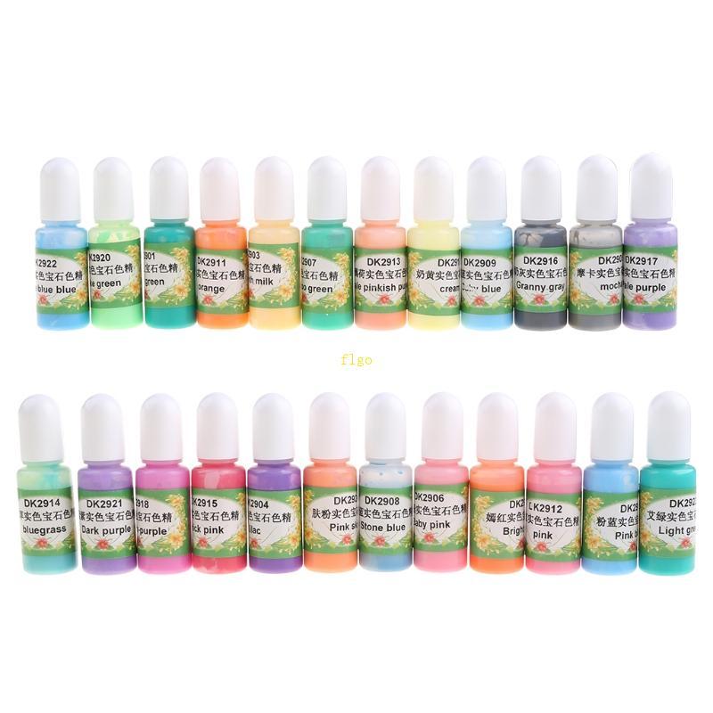 Flog 24 สี Art Ink Kit สำหรับ UV เรซิ่นสีเหลวเข้มข้น และการกระจายสี pigment dye ink