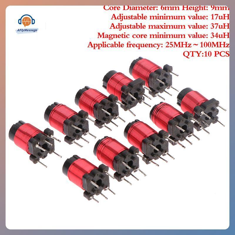 AFl 10 ชิ้น 50 ครั้ง 13uh-34uH ปรับความถี่สูง Ferrite Core ตัวเหนี่ยวนําปรับความถี่สูง Ferrite Core 