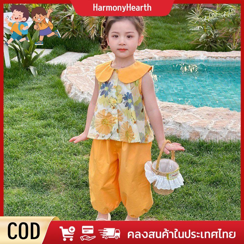[cod] 0 1 2 3 4 5 6 7 8 Years Old Summer Kids| Sleeveless Top Pant Set Blouse Girl Kids Coords Terno