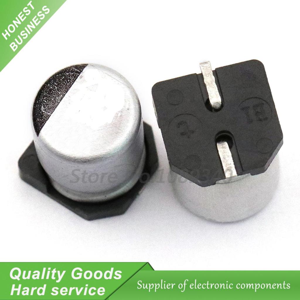 10pcs 25V47UF 6*5 มม.SMD ตัวเก็บประจุอลูมิเนียมอิเล็กโทรลีติค 47uf 25v 25V47UF-SMD
