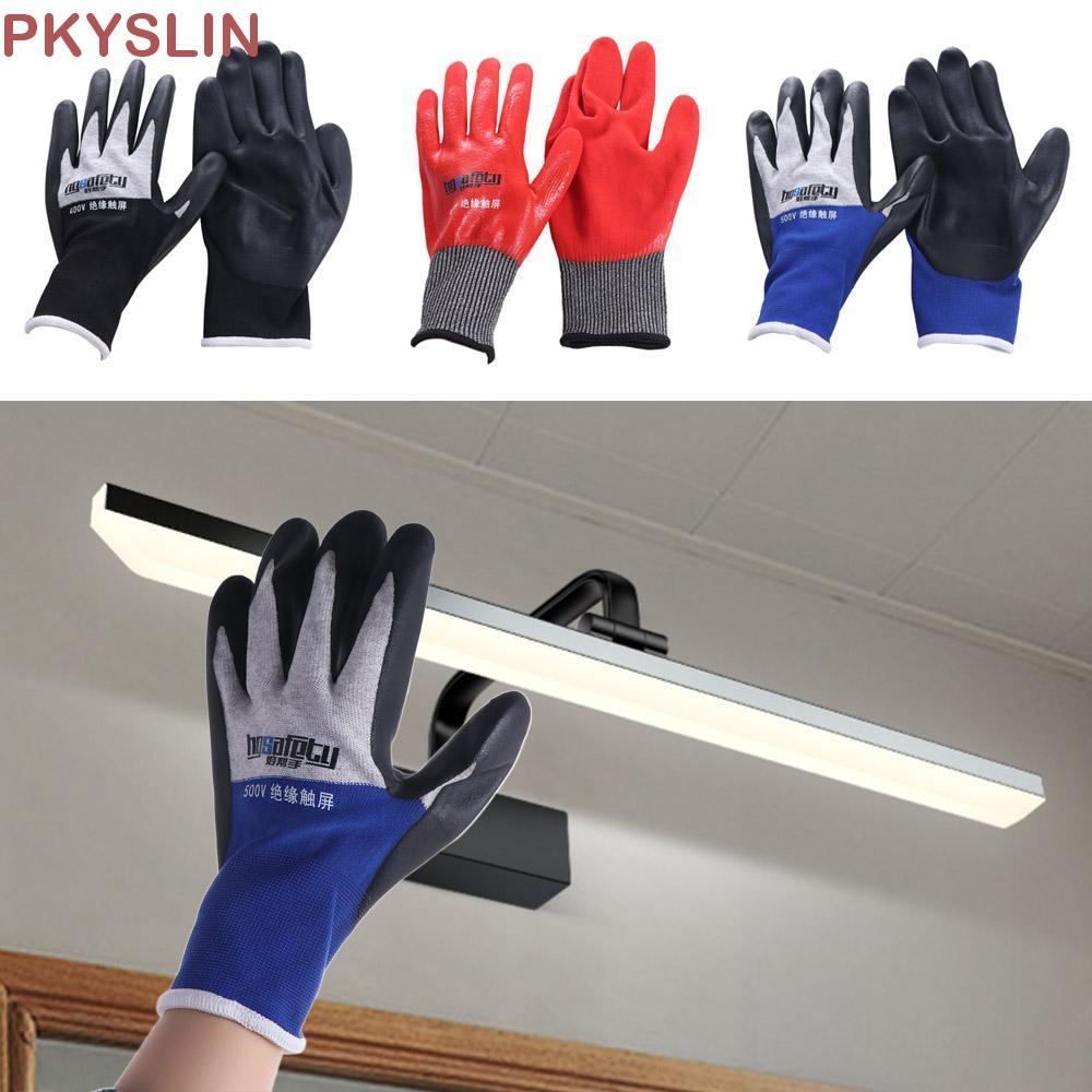 PKYSLIN ถุงมือฉนวนไฟฟ้า, น้ํามันป้องกันความปลอดภัยถุงมือป้องกันไฟฟ้า, ไนไตรล์อเนกประสงค์ที่มีแรงดันไ