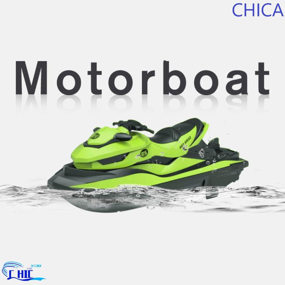 CHICA ความเร็วสูง Rc เรือยนต์, Jet Ski พลาสติกไฟฟ้าเรือจําลอง, รีโมทคอนโทรลเรือชาร์จกันน้ําทนทาน 2.4g ไร้สาย Speedboat เด็กของขวัญ