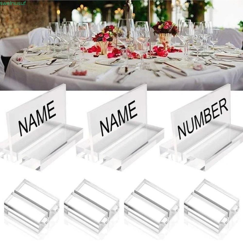 SAUTE Place Card Holder, Clear DIY Acrylic Stand, Home Decor Tools Blank Durable Table Number Stands