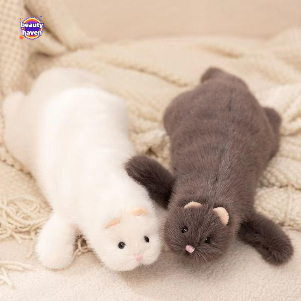 BEAUTYHAVEN ตุ๊กตา Ferret ตุ๊กตาของเล่น,ลักษณะเหมือนจริงนุ่มปุย Ferret ของเล่นตุ๊กตา,มาพร้อมกับตุ๊กต