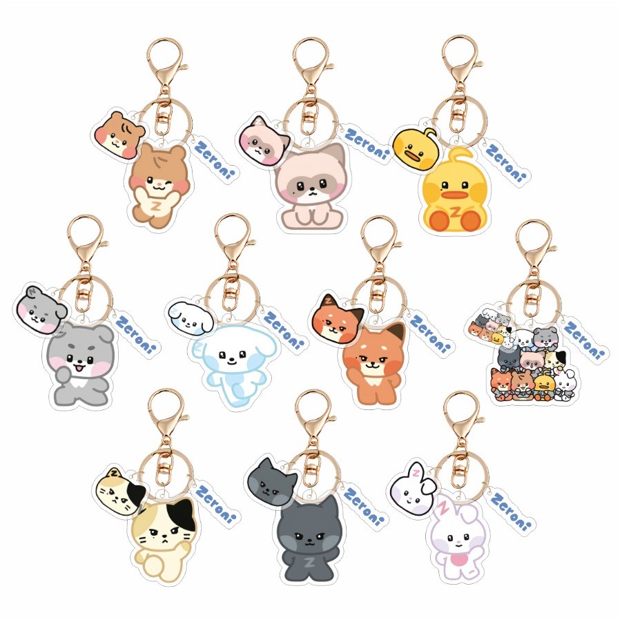 KPOP ZB1 การ์ตูน Merch พวงกุญแจสําหรับผู้หญิงผู้ชาย ZEROBASEONE Kawaii แฟชั่นอะคริลิค Key Ring Holde