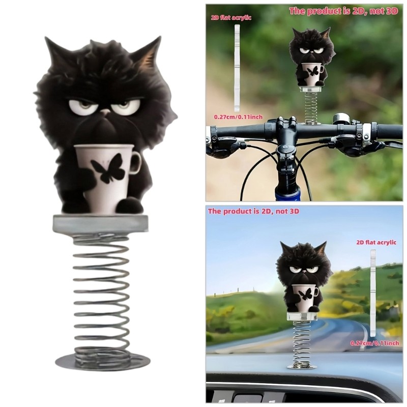 Kiss Playful Bouncing Cats อุปกรณ์ตกแต่งรถยนต์ อุปกรณ์เสริมแดชบอร์ดอะคริลิคสําหรับใช้ในรถยนต์