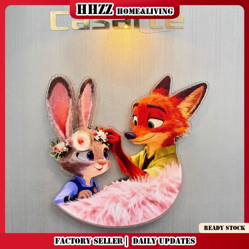 น่ารัก Zootopia Themed แม่เหล็กติดตู้เย็นหมุนได้การ์ตูนตัวอักษรตกแต่งแม่เหล็กสําหรับตกแต่งบ้านสํานักงาน