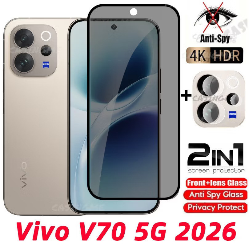 ส่งจากไทย ฟิล์มกันรอยหน้าจอสําหรับ Vivo V70 5G 2026. กระจกนิรภัยกันรอยหน้าจอ ฟิล์มกล้อง+ฟิล์มกระจกเต